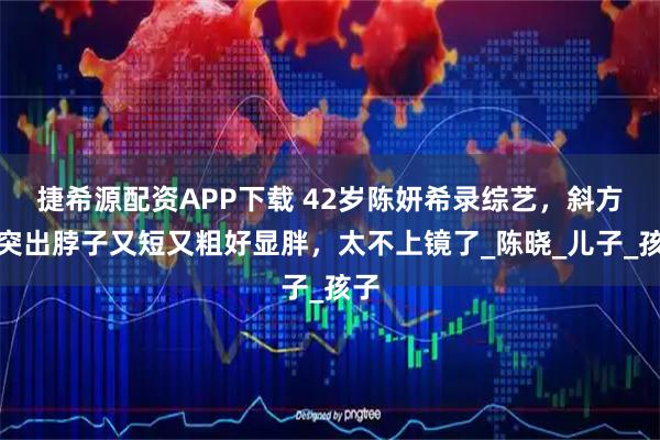 捷希源配资APP下载 42岁陈妍希录综艺，斜方肌突出脖子又短又粗好显胖，太不上镜了_陈晓_儿子_孩子