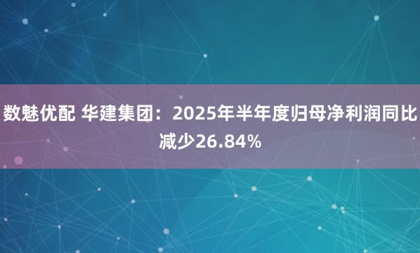 数魅优配 华建集团：2025年半年度归母净利润同比减少26.84%