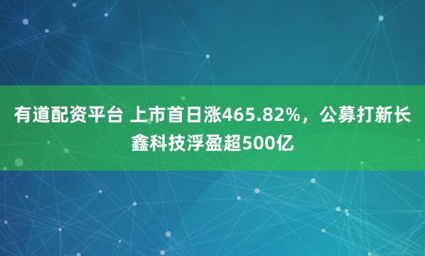 有道配资平台 上市首日涨465.82%，公募打新长鑫科技浮盈超500亿